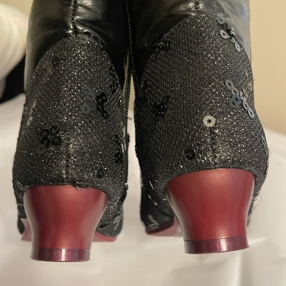 NEW Disney Store Anna Boots Sequin Costume Shoes Girl Child Frozen US 9/10 - Picture 4 of 14